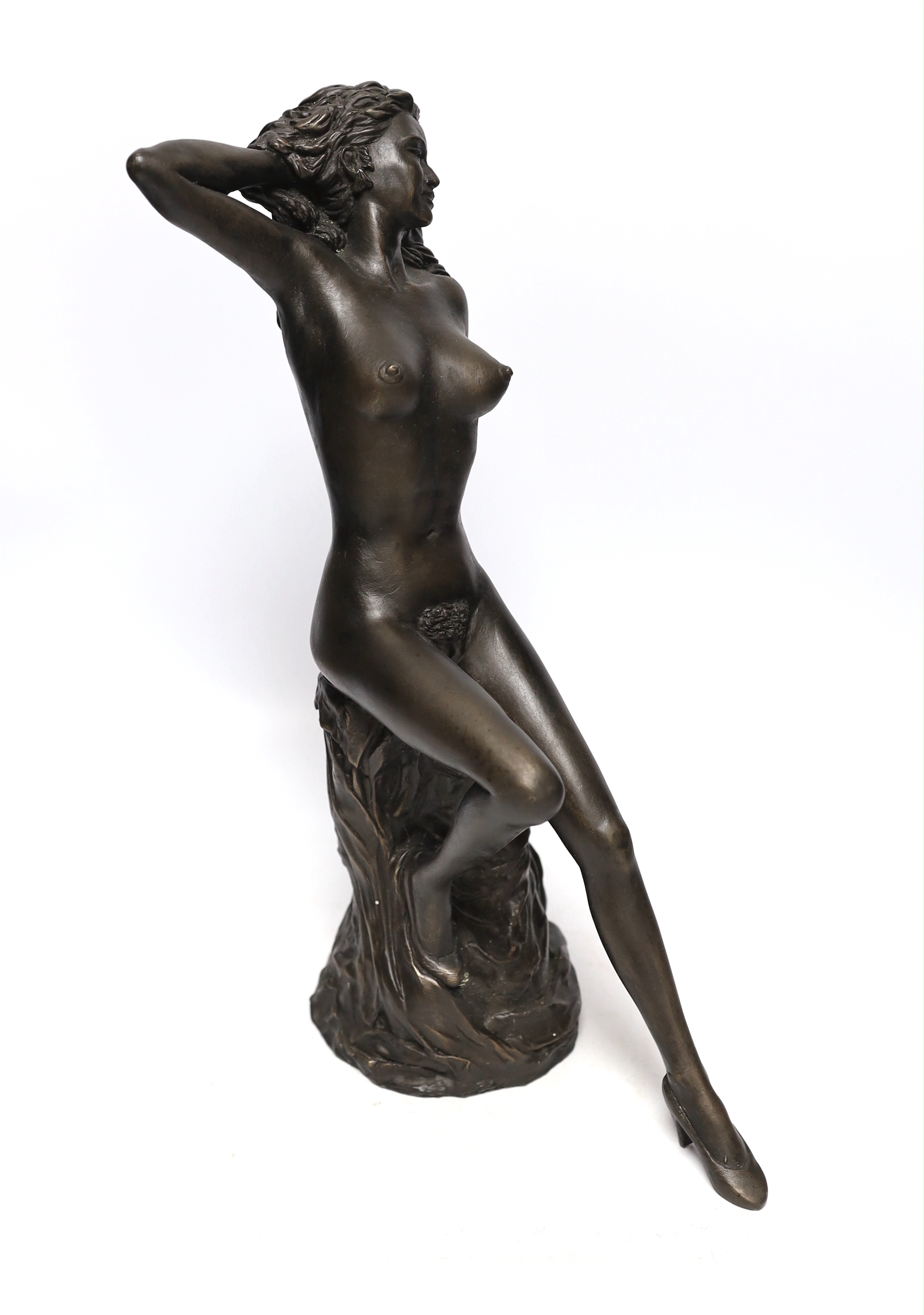 Ronald Cameron (b.1930), a bronzed composition figure “Olivia” and one other, height 38cm
